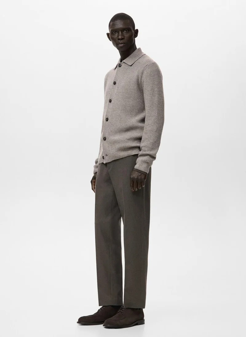 Mango Man  Ribbed knit cardigan for Men | Best Price UAE